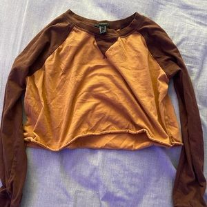 cropped brown and rust orange long sleeve
